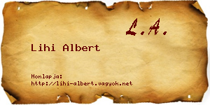 Lihi Albert névjegykártya